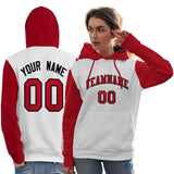 Custom Stitched Your Team Logo and Number For Women Raglan Sleeves Sports Pullover Sweatshirt Hoodie