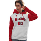 Custom Stitched Your Team Logo and Number For Women Raglan Sleeves Sports Pullover Sweatshirt Hoodie