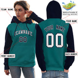 Custom Stitched Team Name Number and Logo Raglan Sleeves Fashion Pullover Hoodie Sportswear For Women