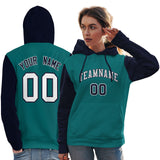 Custom Stitched Team Name Number and Logo Raglan Sleeves Fashion Pullover Hoodie Sportswear For Women