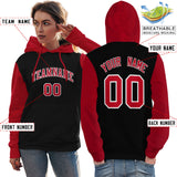 Custom Pullover Raglan Sleeves hoodie For Women Personalized Sweatshirt Stitched Name Number