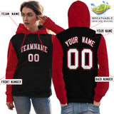 Custom Pullover Raglan Sleeves hoodie For Women Personalized Sweatshirt Stitched Name Number