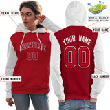 Custom Stitched Your Team Logo and Number For Women Raglan Sleeves Sports Pullover Sweatshirt Hoodie