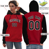 Custom Stitched Team Name Number and Logo Raglan Sleeves Fashion Pullover Hoodie Sportswear For Women