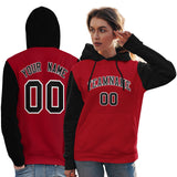 Custom Stitched Team Name Number and Logo Raglan Sleeves Fashion Pullover Hoodie Sportswear For Women