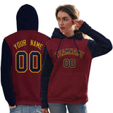 Custom Pullover Hoodie Raglan Sleeves Sports Hoodie Stitched Text Logo And Number For Women