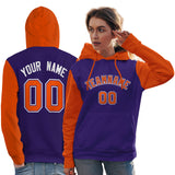 Custom Pullover Hoodie Raglan Sleeves Sports Hoodie Stitched Text Logo And Number For Women