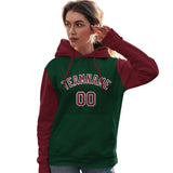 Custom Bespoke Long-Sleeve Pullover Hoodie Raglan sleeves Embroideried Your Team Logo and Number For Women