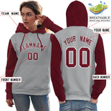 Custom Bespoke Long-Sleeve Pullover Hoodie Raglan sleeves Embroideried Your Team Logo and Number For Women