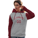 Custom Bespoke Long-Sleeve Pullover Hoodie Raglan sleeves Embroideried Your Team Logo and Number For Women