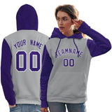 Custom Pullover Hoodie Raglan Sleeves Sports Hoodie Stitched Text Logo And Number For Women