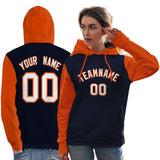 Custom Pullover Hoodie Raglan Sleeves Sports Hoodie Stitched Text Logo And Number For Women