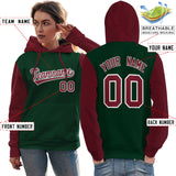 Custom Unique Long-Sleeve Training Pullover Raglan Sleeves Hoodie Sports For Women Stitched Name Number