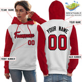 Custom Pullover Hoodie Raglan Sleeves Sports Hoodie For Women Stitched Team Name Number Logo