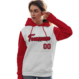 Custom Pullover Hoodie Raglan Sleeves Sports Hoodie For Women Stitched Team Name Number Logo