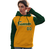 Custom Pullover Hoodie Raglan Sleeves Sports Hoodie For Women Stitched Team Name Number Logo