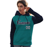 Custom Cotton Pullover Raglan Sleeves Hoodie For Women Personalized Couples Stitched Team Name Number