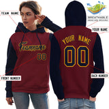 Custom Cotton Pullover Raglan Sleeves Hoodie For Women Personalized Couples Stitched Team Name Number