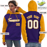 Custom For Women's Pullover Hoodie Raglan Sleeves Sports Hoodie Embroideried Your Team Logo