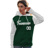 Custom Pullover Hoodie Raglan Sleeves Sports Hoodie For Women Stitched Team Name Number Logo