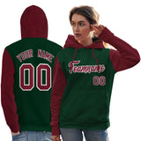 Custom For Women's Pullover Hoodie Raglan Sleeves Sports Hoodie Embroideried Your Team Logo