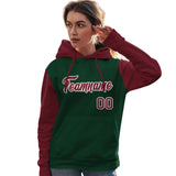 Custom For Women's Pullover Hoodie Raglan Sleeves Sports Hoodie Embroideried Your Team Logo