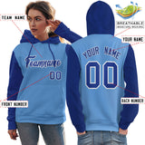 Custom Pullover Hoodie Raglan Sleeves Sports Hoodie For Women Stitched Team Name Number Logo