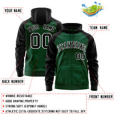 Custom Stitched Team Name Number and Logo Raglan Sleeves Fashion Full-Zip Hoodie