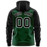 Custom Stitched Team Name Number and Logo Raglan Sleeves Fashion Full-Zip Hoodie