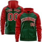 Custom Long-Sleeve Full-Zip Hoodie Raglan Sleeves For Personal Touch Stitched Team Name Number Logo