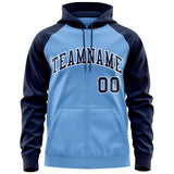 Custom Stitched Team Name Number and Logo Raglan Sleeves Fashion Full-Zip Hoodie