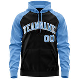 Custom Stitched Team Name Number and Logo Raglan Sleeves Fashion Full-Zip Hoodie