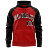 Custom Stitched Team Name Number and Logo Raglan Sleeves Fashion Full-Zip Hoodie