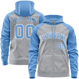 Custom Long-Sleeve Full-Zip Hoodie Raglan Sleeves For Personal Touch Stitched Team Name Number Logo