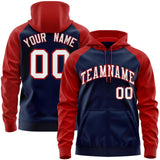 Custom Stitched Team Name Number and Logo Raglan Sleeves Fashion Full-Zip Hoodie