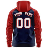 Custom Stitched Team Name Number and Logo Raglan Sleeves Fashion Full-Zip Hoodie