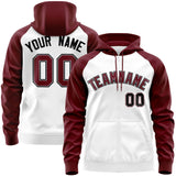 Custom Traditional All-Ages Sport Full-Zip Raglan Sleeves Hoodie Stitched Name Number