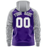 Custom Made to Order Long-Sleeve Full-Zip Hoodie Raglan Sleeves Embroideried Your Team Logo and Number