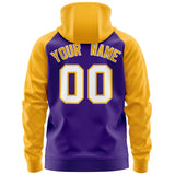 Custom Unisex Full-Zip Hoodie Raglan Sleeves Sports Hoodie Stitched Text Logo And Number Adult Youth