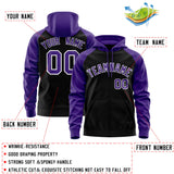 Custom Made to Order Long-Sleeve Full-Zip Hoodie Raglan Sleeves Embroideried Your Team Logo and Number