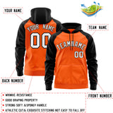 Custom Unisex Full-Zip Hoodie Raglan Sleeves Sports Hoodie Stitched Text Logo And Number Adult Youth