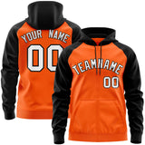 Custom Unisex Full-Zip Hoodie Raglan Sleeves Sports Hoodie Stitched Text Logo And Number Adult Youth