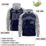 Custom Made to Order Long-Sleeve Full-Zip Hoodie Raglan Sleeves Embroideried Your Team Logo and Number