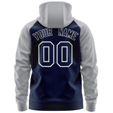 Custom Made to Order Long-Sleeve Full-Zip Hoodie Raglan Sleeves Embroideried Your Team Logo and Number