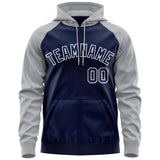 Custom Made to Order Long-Sleeve Full-Zip Hoodie Raglan Sleeves Embroideried Your Team Logo and Number