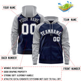 Custom Made to Order Long-Sleeve Full-Zip Hoodie Raglan Sleeves Embroideried Your Team Logo and Number