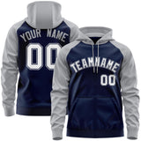 Custom Made to Order Long-Sleeve Full-Zip Hoodie Raglan Sleeves Embroideried Your Team Logo and Number