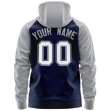 Custom Made to Order Long-Sleeve Full-Zip Hoodie Raglan Sleeves Embroideried Your Team Logo and Number