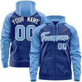 Custom Cotton Full-Zip Raglan Sleeves Hoodie Unisex Personalized Stitched Text Logo And Number