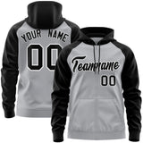 Custom Cotton Full-Zip Raglan Sleeves Hoodie Unisex Personalized Stitched Text Logo And Number